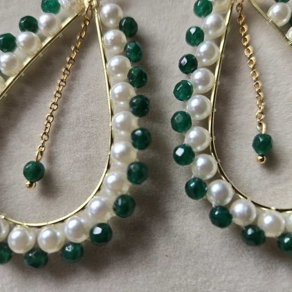 Handmade teardrop earrings - Picture 3 of 5